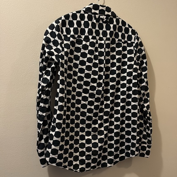 Kate Spade women’s size 0 Black and White Geometric button down - 100% cotton - Picture 6 of 7